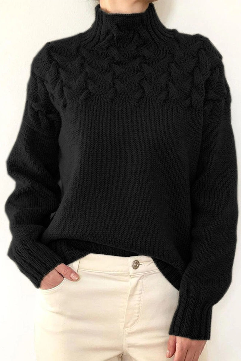 Lucía | Casual solid color turtleneck sweaters