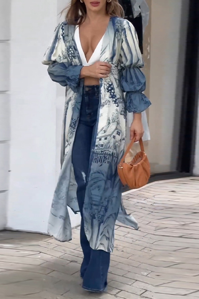 Brianna | Casual tops with a floral slit and cardigan collar