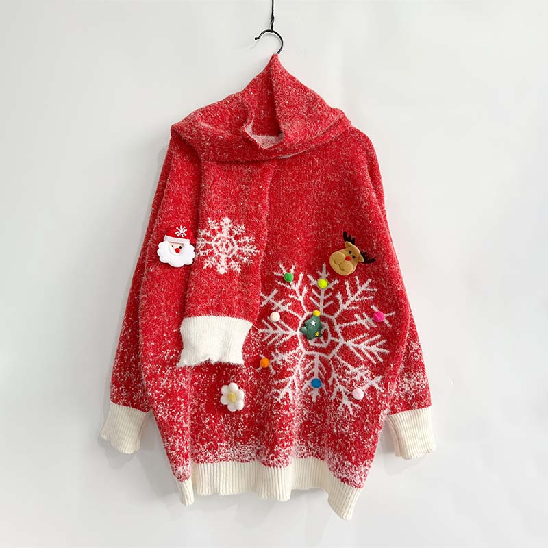 Lina® | Ensemble pull and écharpe de Noël for women