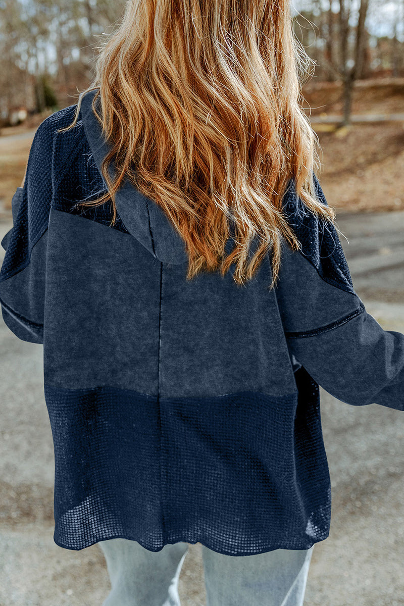 Gina | Casual solid make outerwear with zipper closure and hooded collar