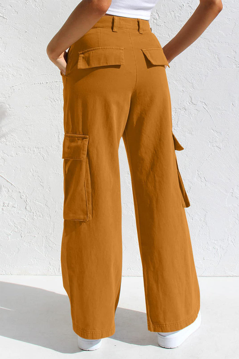 Liliana | Casual, simple, solid, loose, straight, low waist solid color trousers