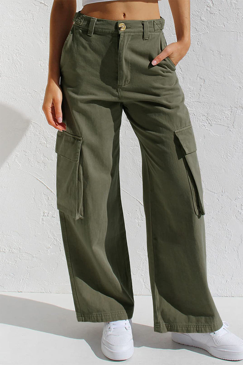 Liliana | Casual, simple, solid, loose, straight, low waist solid color trousers