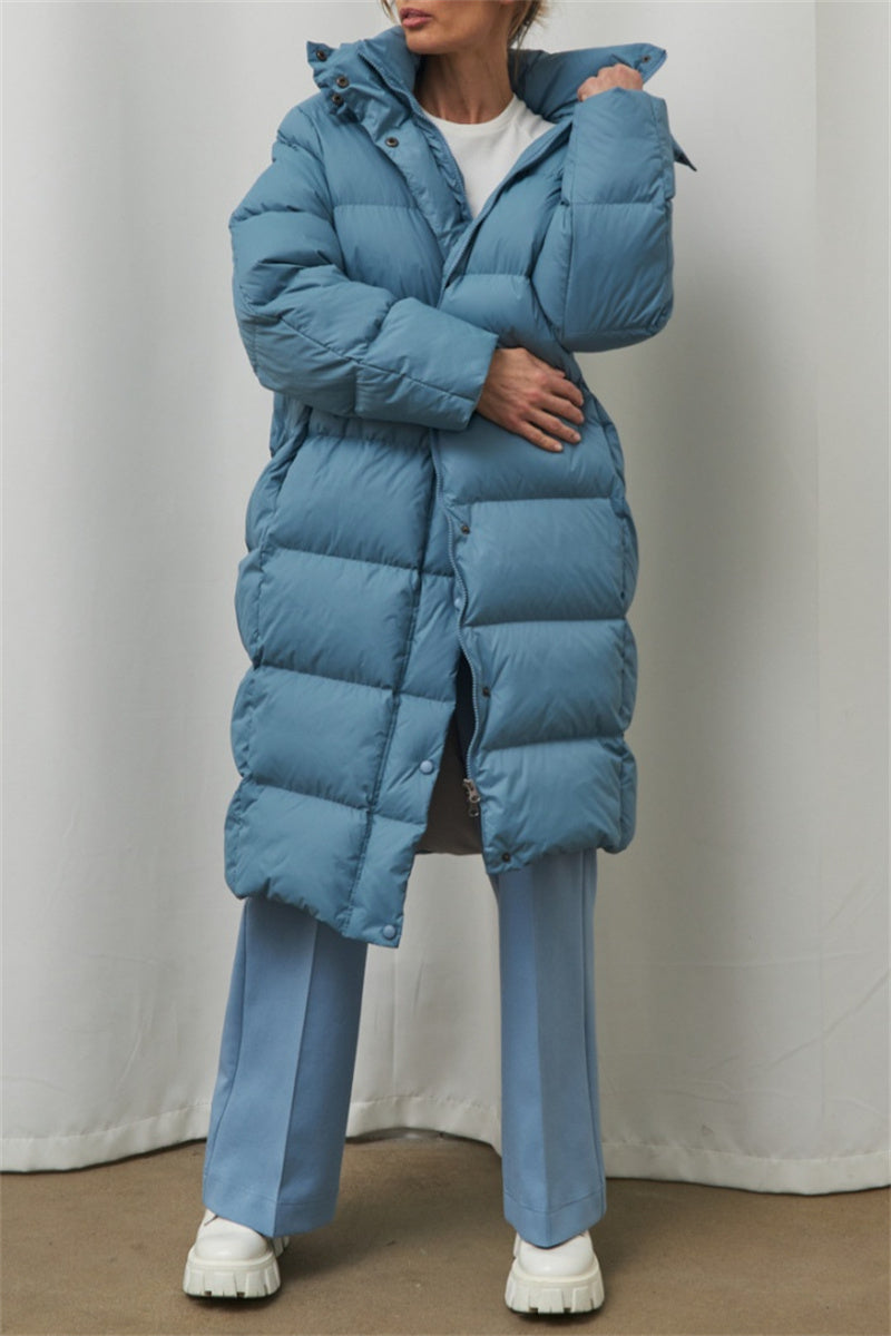 Casandra | Casual Outerwear with Hooded Collar and Solid Color Patches (3 Colors)