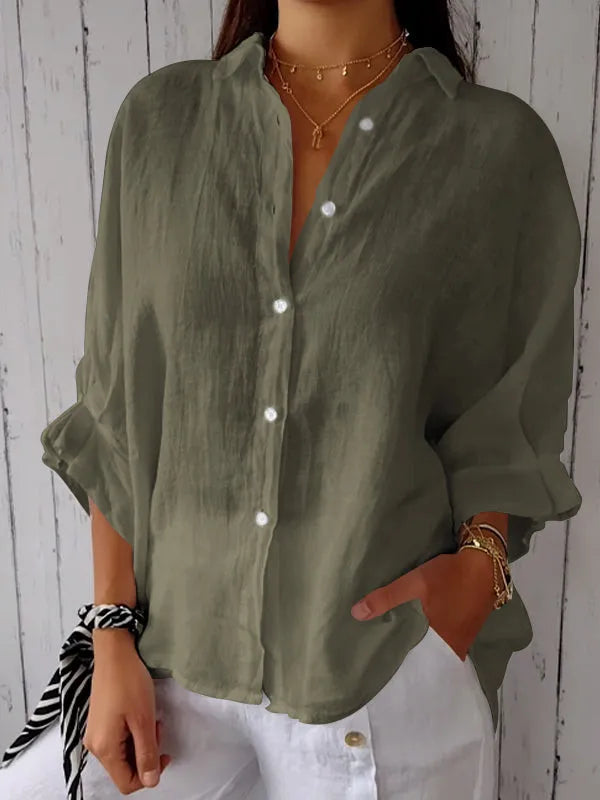 Karen® | Stylish Solid Color Blouse With Buttons