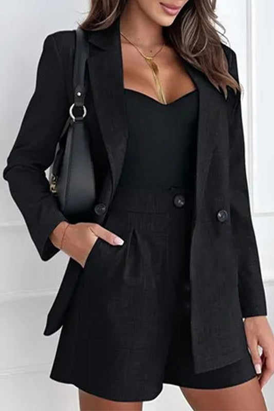 Iris® | Elegant Long-Sleeved Blazer And Shorts Set