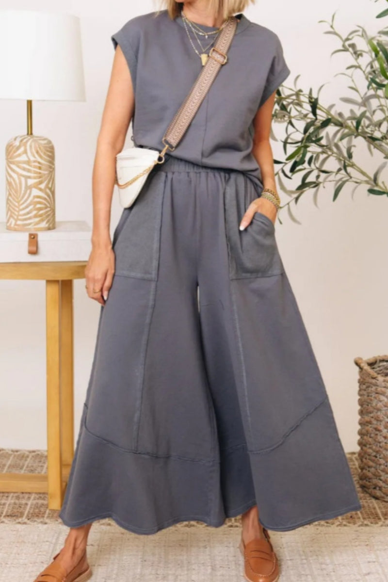 Concepcion | Casual plain O-neck two-piece bag