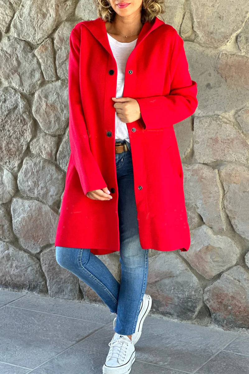 Ella | Casual, daily outerwear with pocket buttons and hood