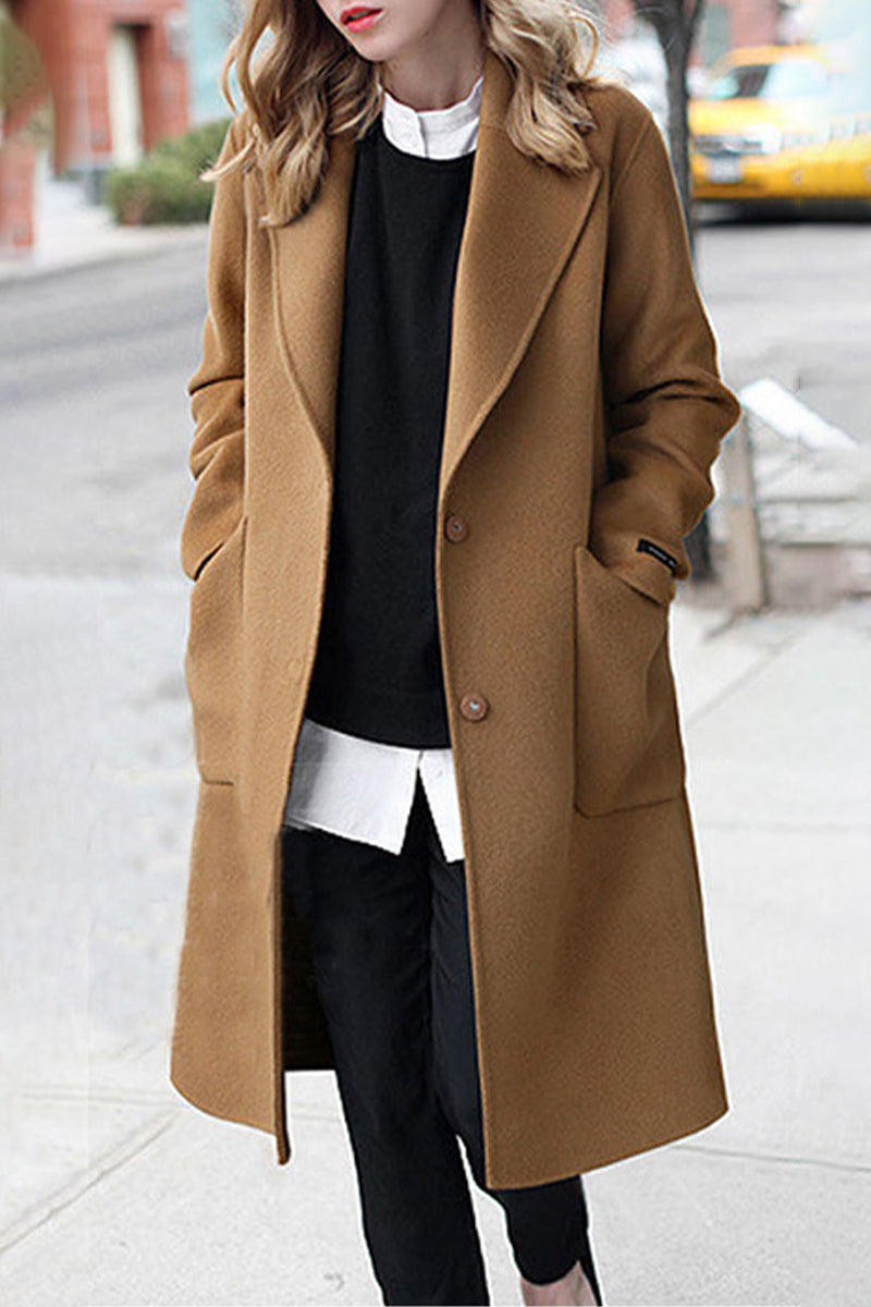 Elsbeth | Casual street pocket outerwear with reversible collar