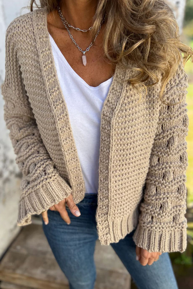 Felicidad | Casual solid color V-neck outerwear