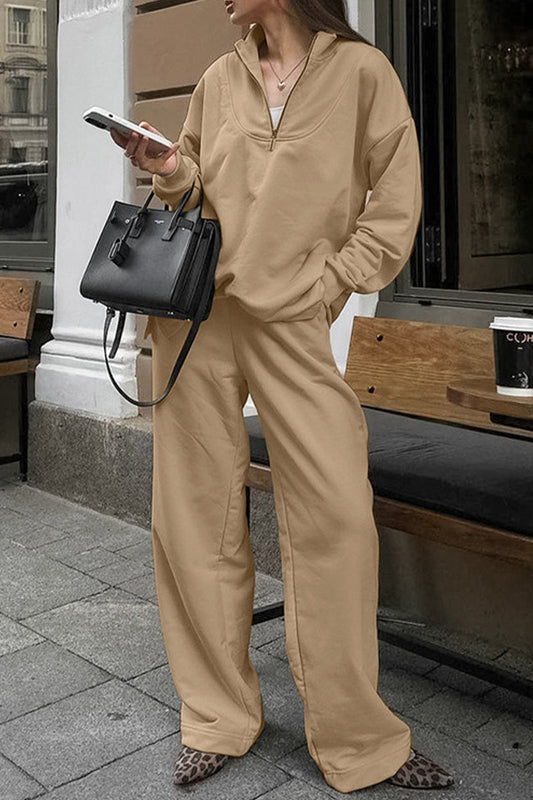 Florencia | Street Daily zip turn-down collar long sleeve two-piece suit