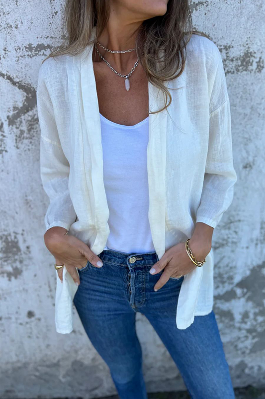 Hella | Casual daily outerwear with ruffled cardigan collar