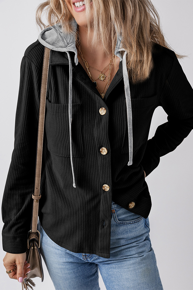 Ana Maria | Stylish contrast hooded jacket for women