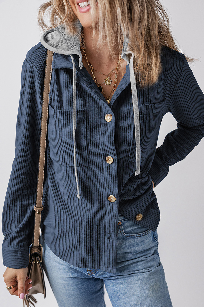 Ana Maria | Stylish contrast hooded jacket for women