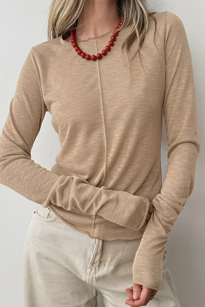 Juliana | Casual solid color O-neck patchwork tops