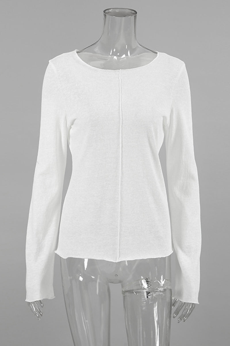 Juliana | Casual solid color O-neck patchwork tops