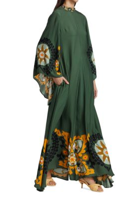 Milagros® | Magnifico Printed Maxi Dress-Green