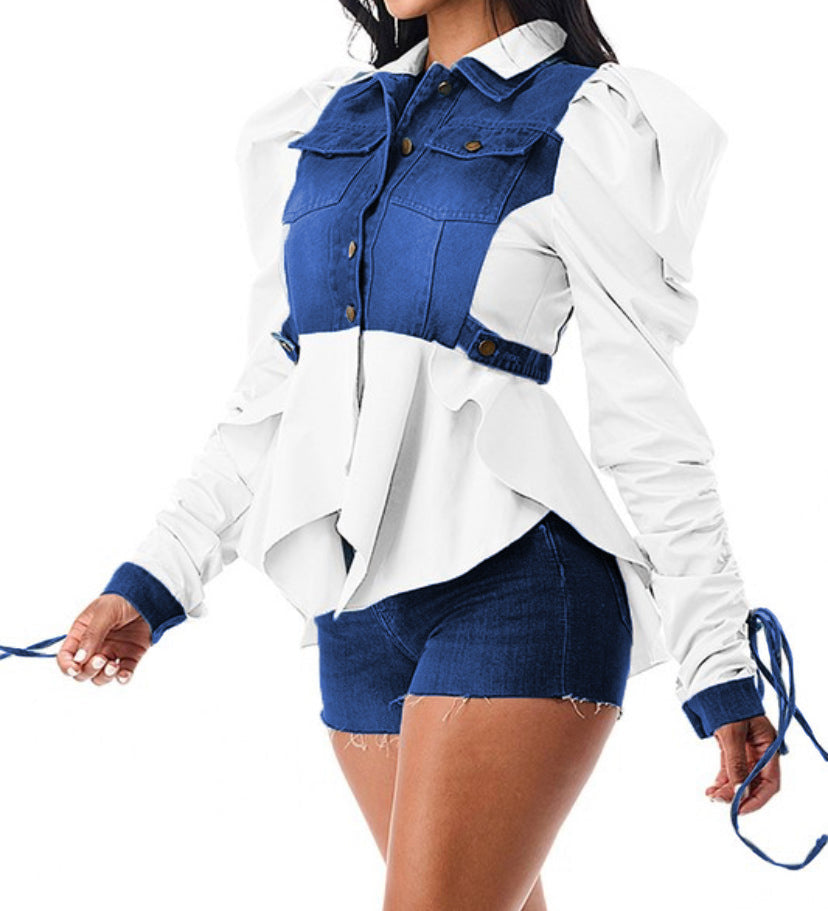 Denim Blouse with Classic and Chic Design