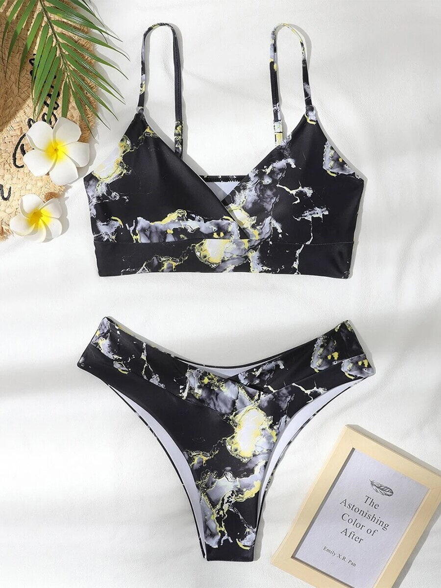 Gloria® | Bikini Elegant Bikini With Marble Print