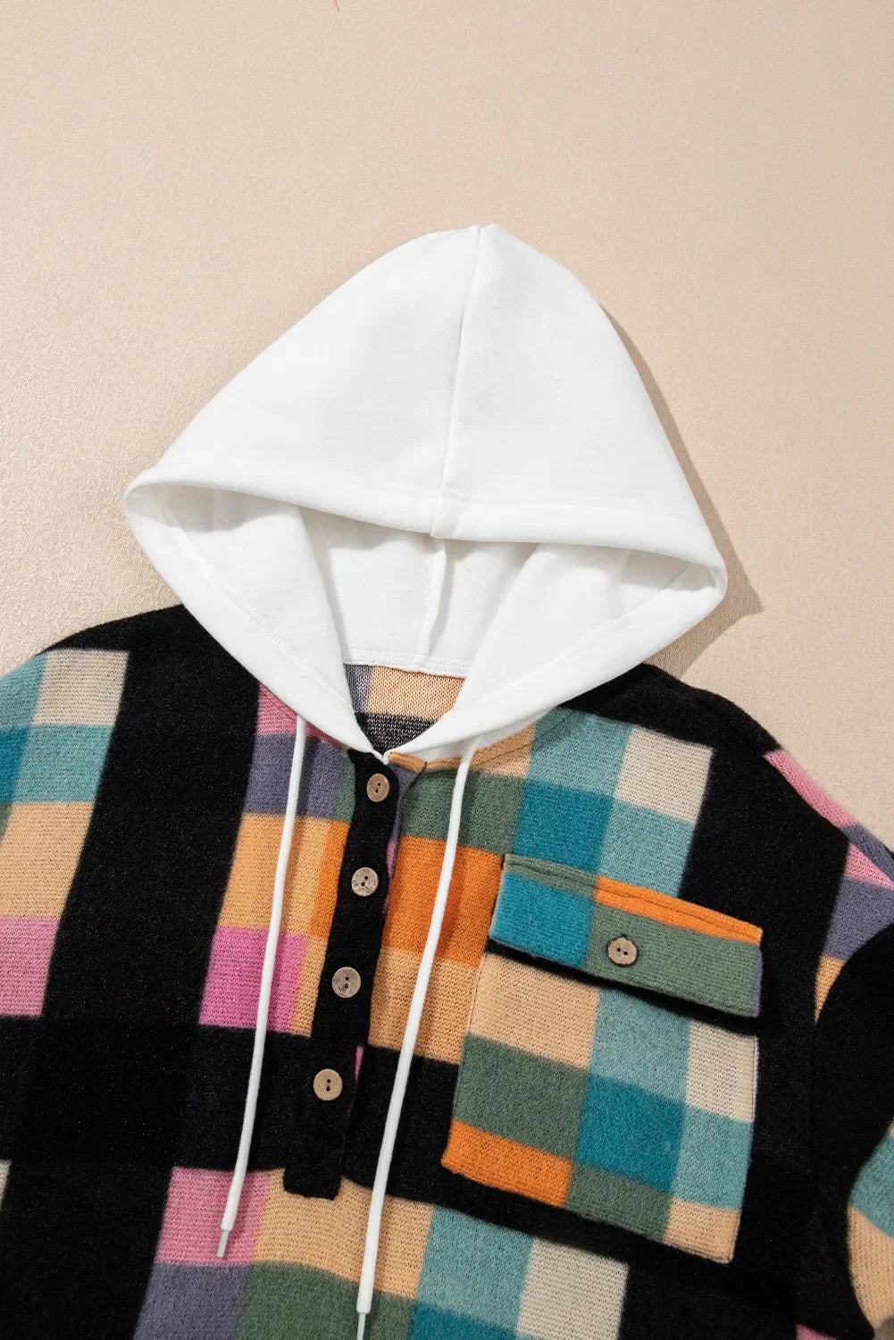 Celia | Long sleeve drawstring hoodie with color block design