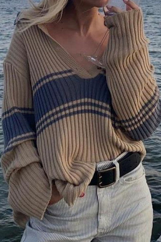 Nadia | Ribbed polo sweater