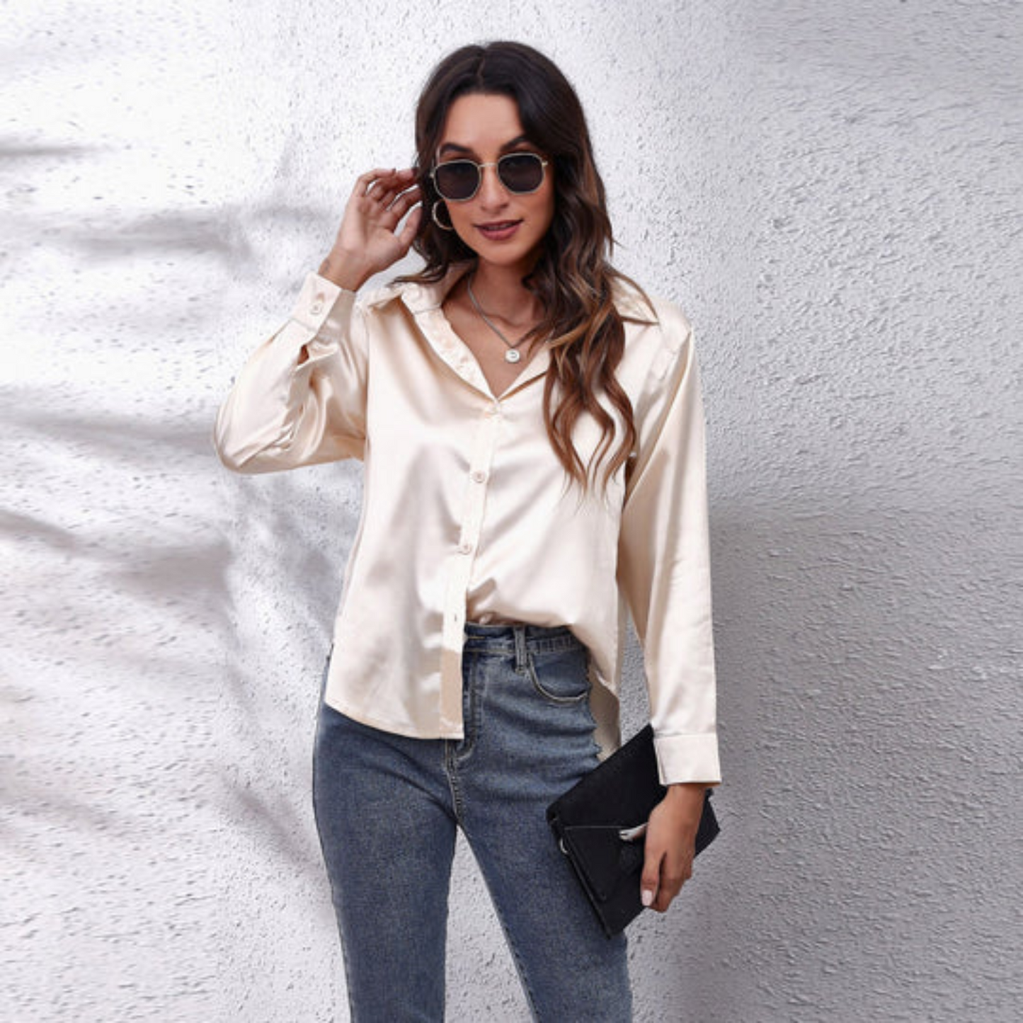 Carina | Satin summer blouse for women