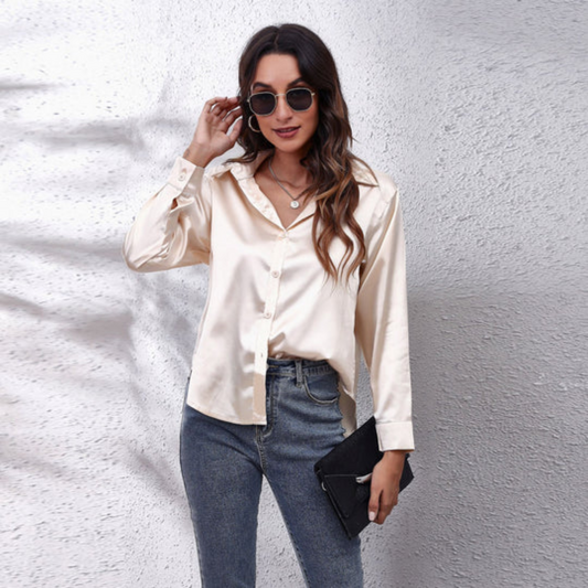 Carina | Satin summer blouse for women