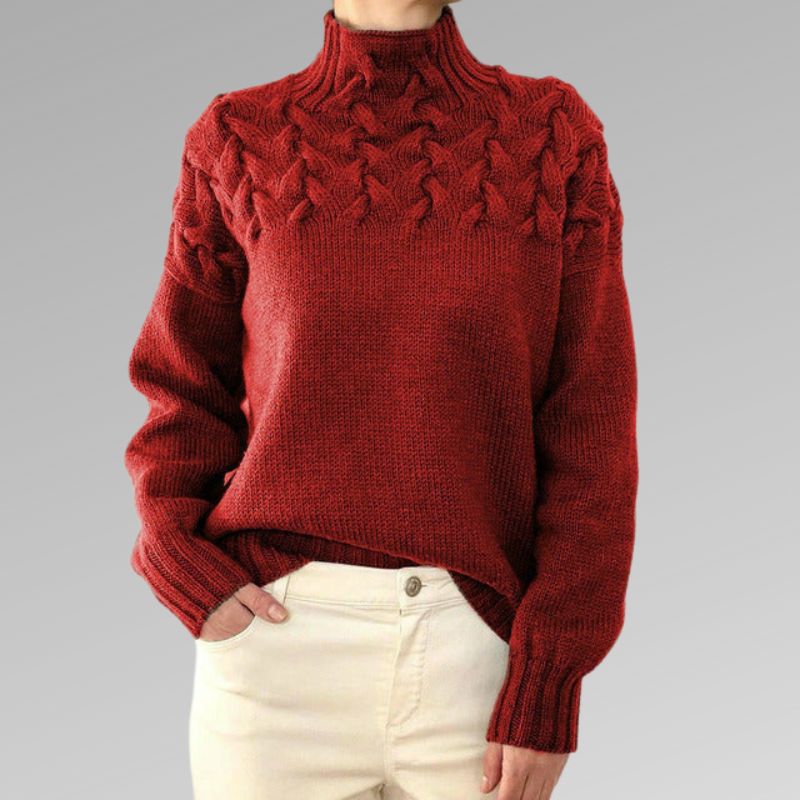 Mia | Elegant printed turtleneck sweater for women