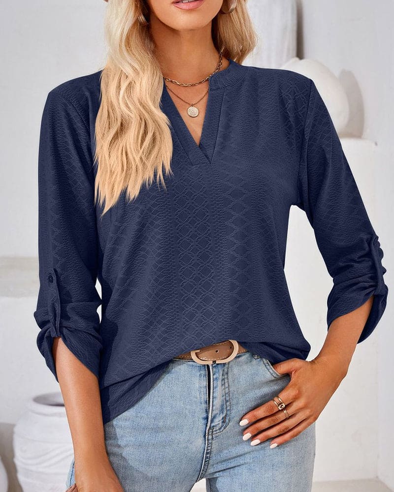 Melissa® | Elegant Long-Sleeved V-Neck Blouse