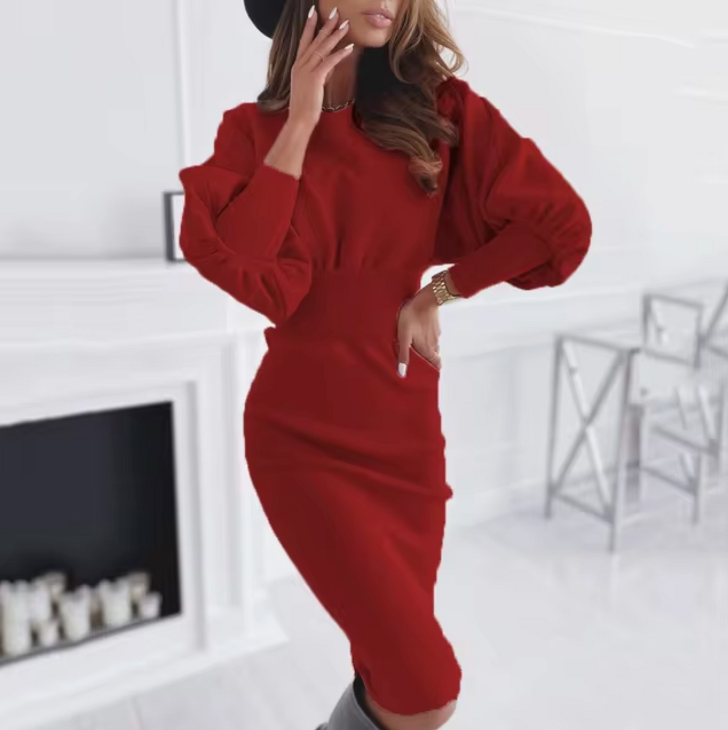 Margarita | Elegant dress with puff sleeves