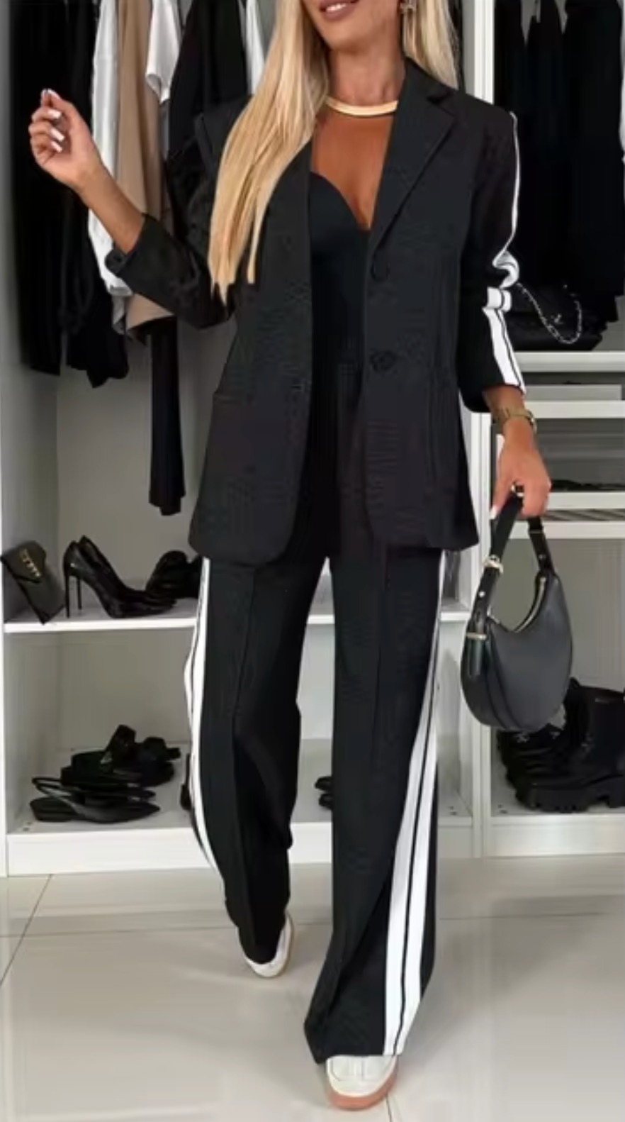 Nadia | Elegant cotton blazer and trousers set