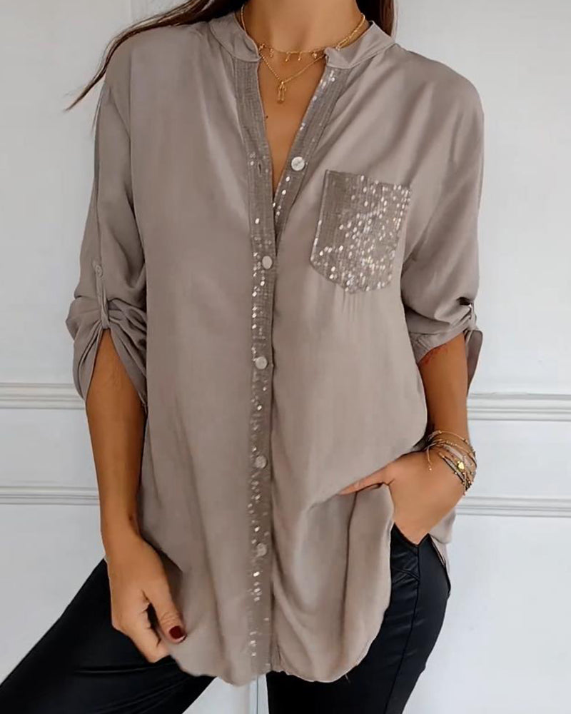 Juana® | Women'S Button-Front Blouse With Sequin Trim