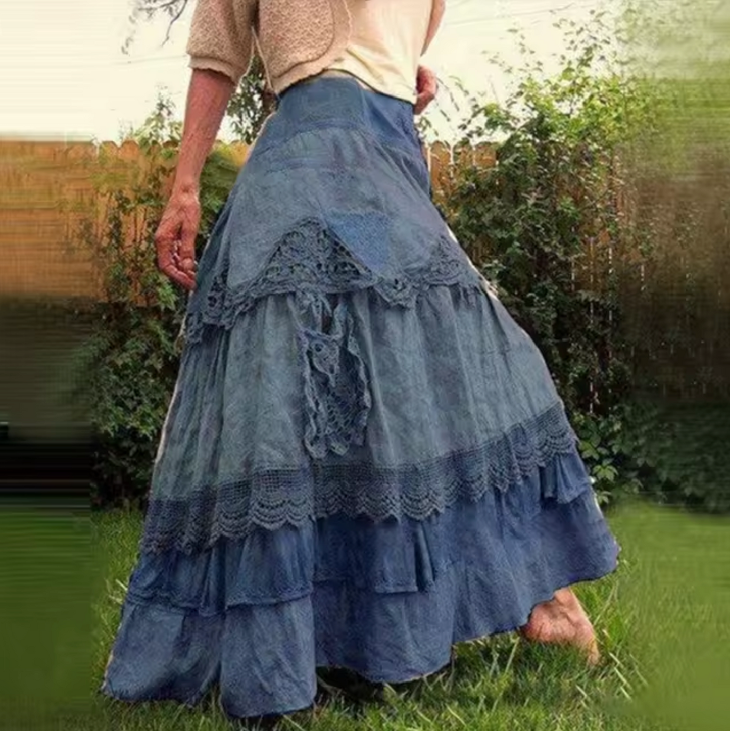 Alessandra® | Boho Layered Maxi Skirt
