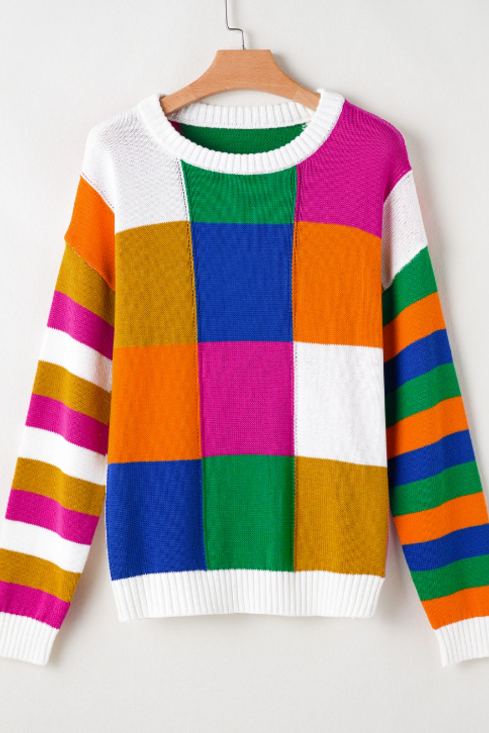 Marina | Color block sweater with a crew neck and long sleeves