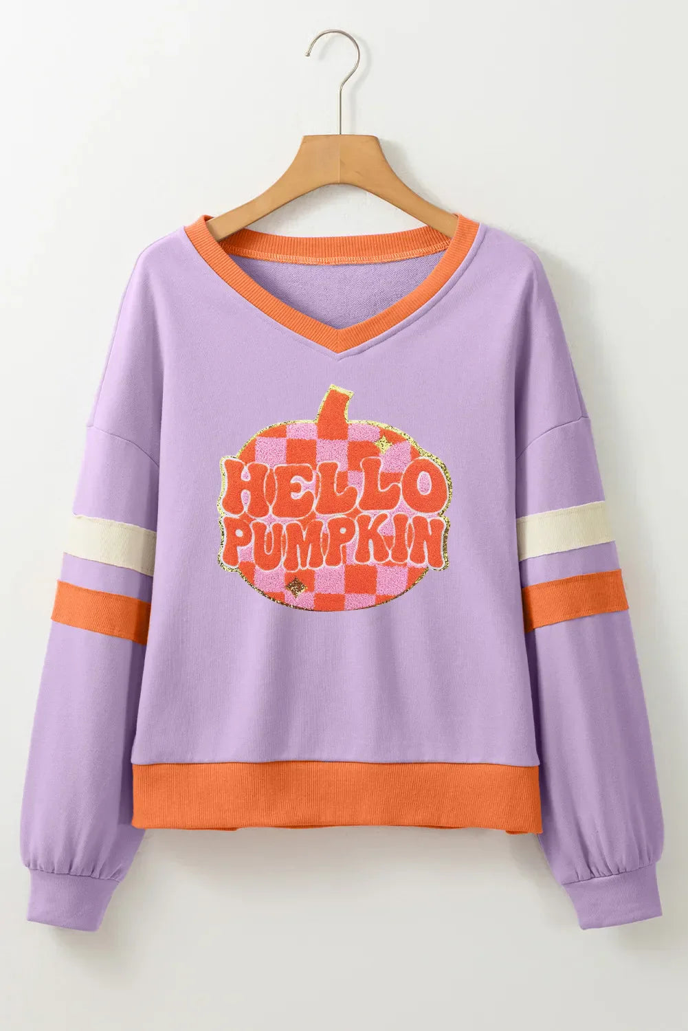 Lucía | Long sleeve sweatshirt with contrast V-neck