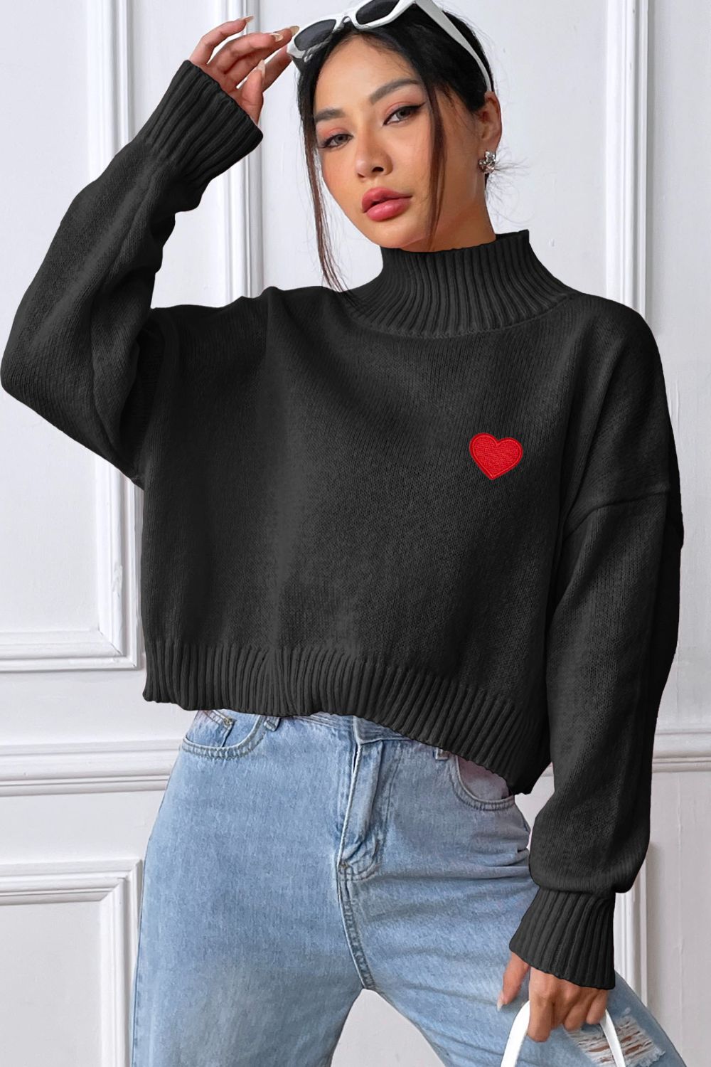 Alessa | Heart turtleneck with long sleeves