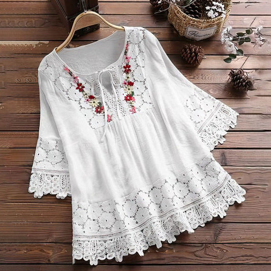 Aixa® | Women'S Lace Accent Top Floral