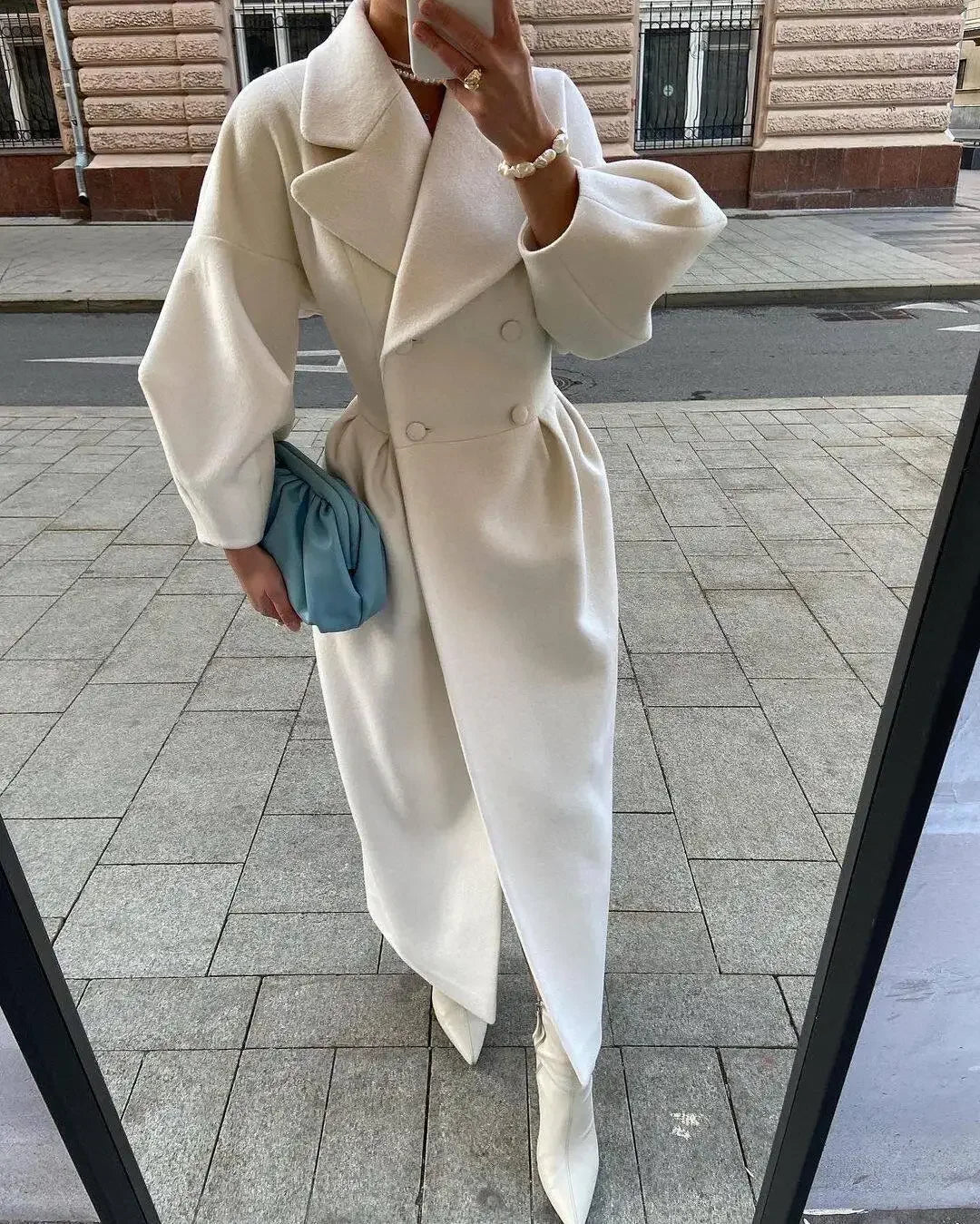 Dulce | Coat with puff sleeves and lapels