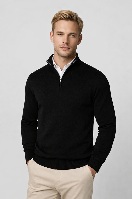 Edward | Men Half Zip High Neck Sweater