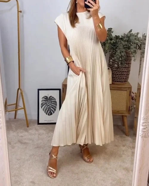 Ambra® | Plain Pleated Simple Dress