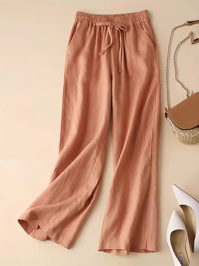 Tiffany® | Elegant Straight Linen Pants