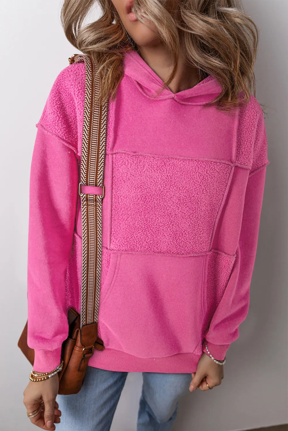 Julia | Long sleeve hoodie with exposed seam and dropped shoulder