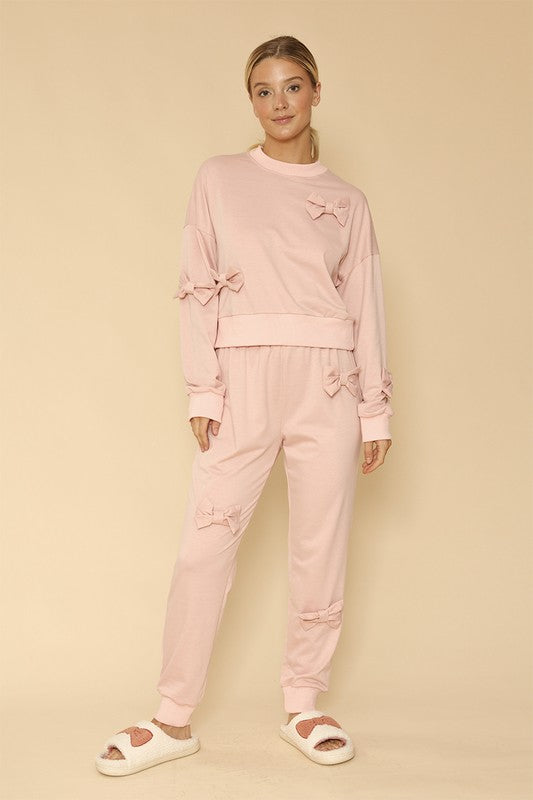 Fernanda | Crew neck sweatshirt with 3D bow