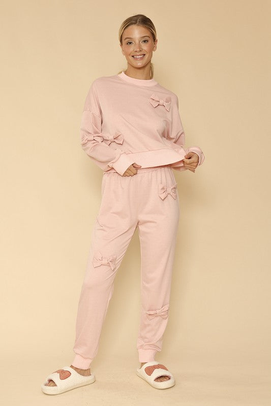 Helena | Crew neck sweatshirt with 3D bow