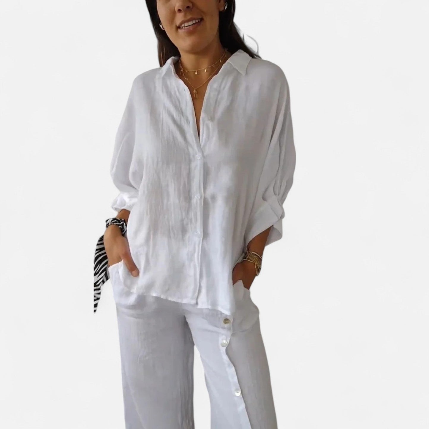 Malena® | Chemise d'été en lin pour femme Grace without effort, elegance respirante