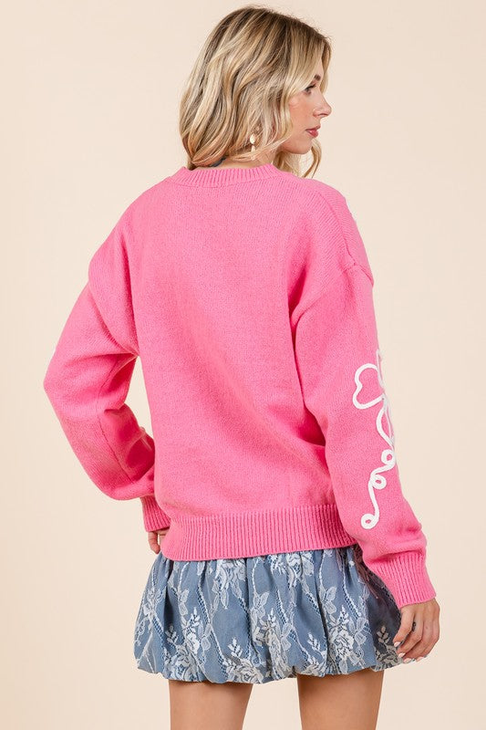 Adriana | Knitted sweater with floral embroidery