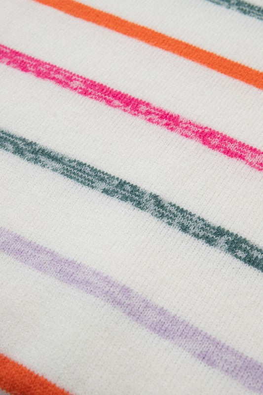 Magda | Colorful striped crew neck sweater with ribbed edges