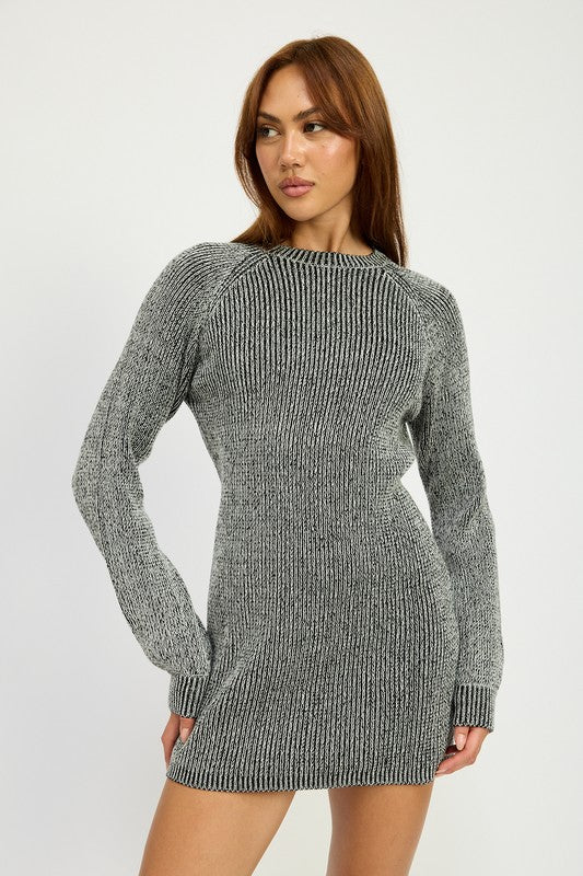 Lucía | Mini rib dress with stand-up collar