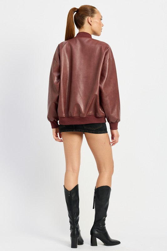 Mia | VINTAGE LEATHER BOMBER JACKET