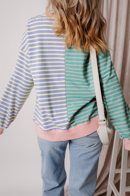 Olivia | Oversized sweatshirt with dropped shoulders in a color block look