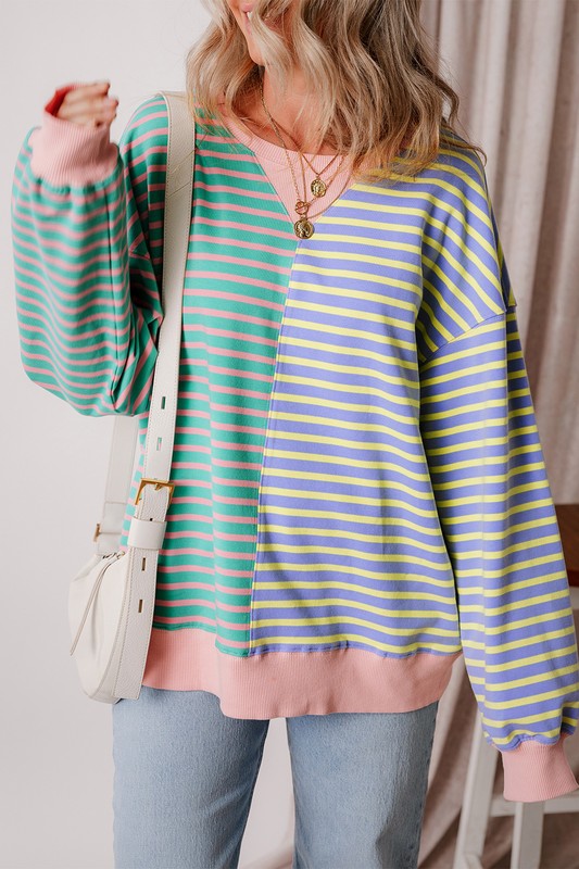 Olivia | Oversized sweatshirt with dropped shoulders in a color block look